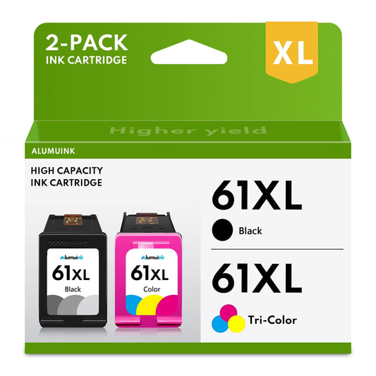 61XL 2 Ink Black and Color Combo Pack Replacement for HP Printer(2-pack)