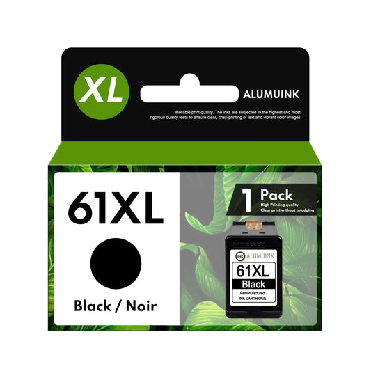 61XL 1 Pack Black Ink Cartridge Replacement for HP Printer, 1 Pack